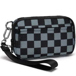 Womens Wallet Cute Checkered Multi Credit Card with Clear ID Window Large Capacity Zip Around Clutch Travel Lightweight Purse