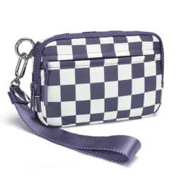 Womens Wallet Cute Checkered Multi Credit Card with Clear ID Window Large Capacity Zip Around Clutch Travel Lightweight Purse