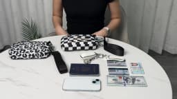 Womens Wallet Cute Checkered Multi Credit Card with Clear ID Window Large Capacity Zip Around Clutch Travel Lightweight Purse