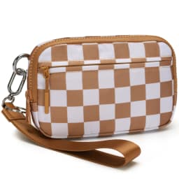 Womens Wallet Cute Checkered Multi Credit Card with Clear ID Window Large Capacity Zip Around Clutch Travel Lightweight Purse