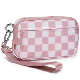 Womens Wallet Cute Checkered Multi Credit Card with Clear ID Window Large Capacity Zip Around Clutch Travel Lightweight Purse