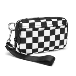 Womens Wallet Cute Checkered Multi Credit Card with Clear ID Window Large Capacity Zip Around Clutch Travel Lightweight Purse