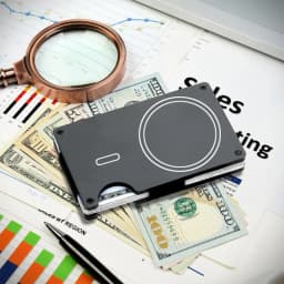 1 Pc Slim Pop-Up Card Holder with Print for Men, RFID Blocking Wallet Magnetic Slim Automatic Pop-up Card Holder for The Phone