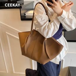 Branded Designer Shoulder Tote Bags For Women Soft PU Leather 2-IN-1 Big Capacity Shopper Tote Set 2026 Luxury Designer Handbags