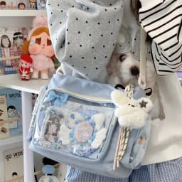 Trendy Transparent Simple Crossbody Bag for Girls Large Capacity School Shoulder Bag Comfortable and Versatile Texture Ita Bag