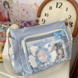 Trendy Transparent Simple Crossbody Bag for Girls Large Capacity School Shoulder Bag Comfortable and Versatile Texture Ita Bag