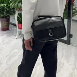 Stylish Men's Leather Shoulder Bag, Casual Crossbody Purse with Adjustable Strap, Perfect for Work, Travel, and Daily Commute
