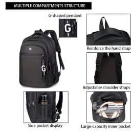 Daily Wear Anti-theft Laptop Backpack Spacious Multi-pocket Design, Water-proof Daypack Suitable for Businessmen & Students