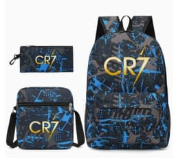 3Pcs Sets CR7 Print School Bags for Boy's Girls Primary Schoolbag Backpack Set Rucksack Bagpack Kids Cute Children's Book Bags