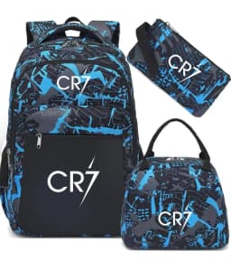 3Pcs Sets CR7 Print School Bags for Boy's Girls Primary Schoolbag Backpack Set Rucksack Bagpack Kids Cute Children's Book Bags