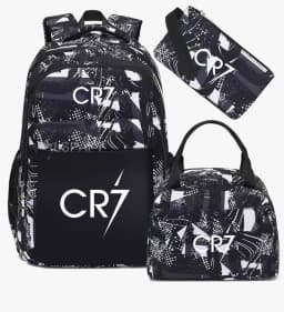 3Pcs Sets CR7 Print School Bags for Boy's Girls Primary Schoolbag Backpack Set Rucksack Bagpack Kids Cute Children's Book Bags