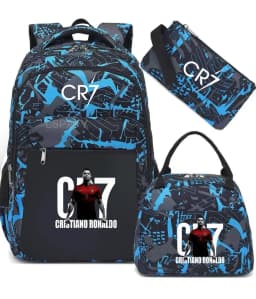3Pcs Sets CR7 Print School Bags for Boy's Girls Primary Schoolbag Backpack Set Rucksack Bagpack Kids Cute Children's Book Bags