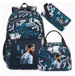 3Pcs Sets CR7 Print School Bags for Boy's Girls Primary Schoolbag Backpack Set Rucksack Bagpack Kids Cute Children's Book Bags