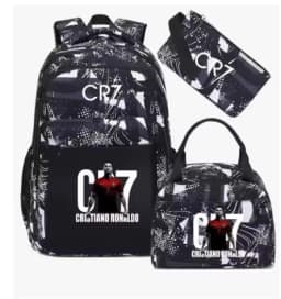 3Pcs Sets CR7 Print School Bags for Boy's Girls Primary Schoolbag Backpack Set Rucksack Bagpack Kids Cute Children's Book Bags