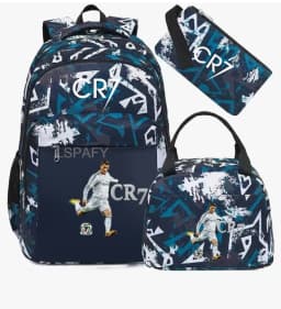 3Pcs Sets CR7 Print School Bags for Boy's Girls Primary Schoolbag Backpack Set Rucksack Bagpack Kids Cute Children's Book Bags