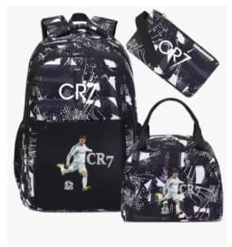 3Pcs Sets CR7 Print School Bags for Boy's Girls Primary Schoolbag Backpack Set Rucksack Bagpack Kids Cute Children's Book Bags