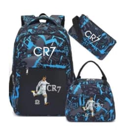3Pcs Sets CR7 Print School Bags for Boy's Girls Primary Schoolbag Backpack Set Rucksack Bagpack Kids Cute Children's Book Bags