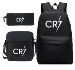 3Pcs Sets CR7 Print School Bags for Boy's Girls Primary Schoolbag Backpack Set Rucksack Bagpack Kids Cute Children's Book Bags