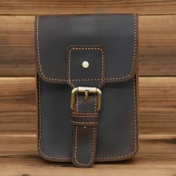 Men's Waist Pack Genuine Leather Pouch Waist Bag for Men Fanny Pack Cow Leather Mini Phone Bag Vintage Big Wallet Belt Loop Hoop