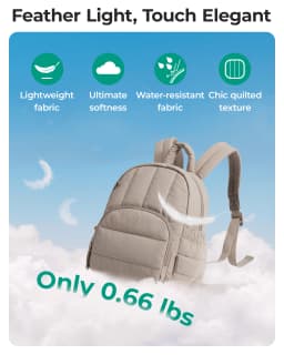 BAGSMART Mini Backpack for Women Lightweight Puffer Small Backpack Purse Quilted Casual Travel Daypack Cute Waterproof Bookbag