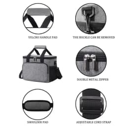 15L Picnic Bag Thermal Insulated Lunch Bag Box Handbag Wine Beer Cooler Crossbody Shoulder Bag Camping Food Container