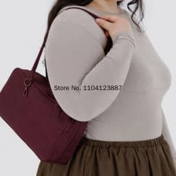 Nylon Square Shoulder Bag Large Capacity Canvas Handbag Lightweight Zipper Tote Bag Daily Commute Travel Storage Bag Gym Gift
