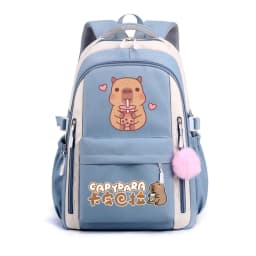 School Backpack for Girls Cute Capybara & Bubble Tea Print Schoolbags Women Girls Casual School Bags Trendy Travel Rackpack