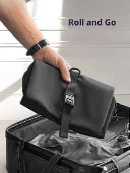 MARK RYDEN Travel Toiletry Bag Waterproof Organizer Bag Elegant Black Lightweight Pouch