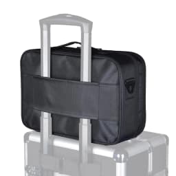 Large capacity travel makeup case, portable artist organizer with adjustable dividers and shoulder strap for toiletries jewelry