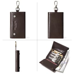 HUMERPAUL Genuine Leather Key Organizer for Car Housekeeper Small Home Key Case Top Quality Mini Wallet with Coin Pocket