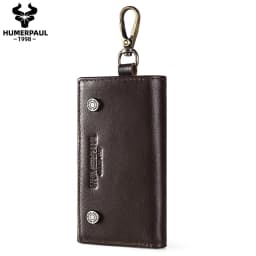 HUMERPAUL Genuine Leather Key Organizer for Car Housekeeper Small Home Key Case Top Quality Mini Wallet with Coin Pocket