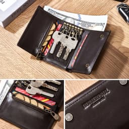 HUMERPAUL Genuine Leather Key Organizer for Car Housekeeper Small Home Key Case Top Quality Mini Wallet with Coin Pocket