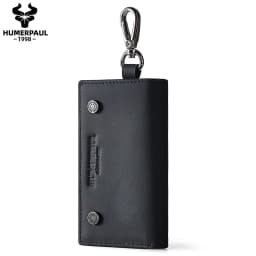 HUMERPAUL Genuine Leather Key Organizer for Car Housekeeper Small Home Key Case Top Quality Mini Wallet with Coin Pocket