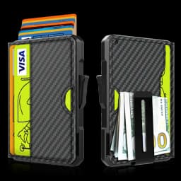 Wallet for Men - with Money Clip Slim Leather Slots Credit Card Holder RFID Blocking Bifold Minimalist Wallet