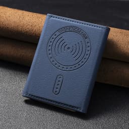 Suitable for IPhone 16 Three Fold Magnetic Wallet Card Holder, Magnetic Wallet Back Suction Universal Mobile Phone Card Bag