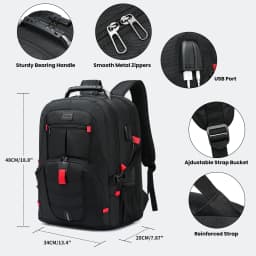 Large-Capacity Backpack 30L Men Portable Casual Backpack Multiple Compartments Anti-Theft Design Laptop Bag Zipper Daypack