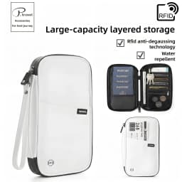 RFID Travel Passport Holder Waterproof Document Organizer Wallet Large Capacity Ticket Card Bag for Men Women Family Trip