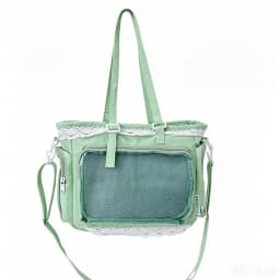Kawaii Yellow Lace Ita Bag Tote Bag Large Capacity Clear Window Anime Pin Badge Display Shoulder Bag Lolita Cute Handbag for Com