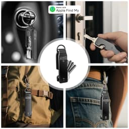 Key Organizer Works with Apple Find My, Built-in AirTag Chips, Holds 2-6 Keys, Car Key Chains with GPS Tracker, (iOS Only)