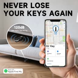 Key Organizer Works with Apple Find My, Built-in AirTag Chips, Holds 2-6 Keys, Car Key Chains with GPS Tracker, (iOS Only)