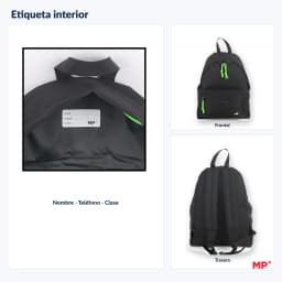 Mp | Spanish Brand | Casual Black Backpack for Men | Youth School Backpack for Institute and University (43X35X24 cm) | Large Capacity with Compartments and Side Pocket