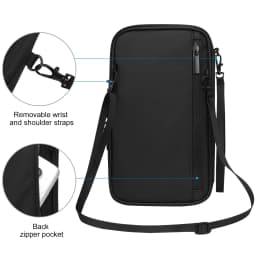 Multi Pocket Passport Bag Travel Wallet with Shoulder Strap-Family Passport Holder of 5, RFID Blocking Passport Wallet for Men W