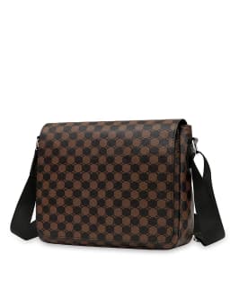 Men's Flap Shoulder Bag Fashion Casual Men's Crossbody Horizontal Business Briefcase Large Capacity Plaid Backpacks