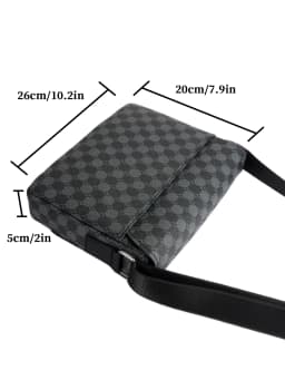 Men's Flap Shoulder Bag Fashion Casual Men's Crossbody Horizontal Business Briefcase Large Capacity Plaid Backpacks