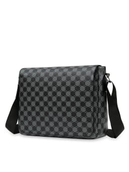 Men's Flap Shoulder Bag Fashion Casual Men's Crossbody Horizontal Business Briefcase Large Capacity Plaid Backpacks