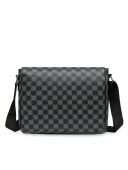 Men's Flap Shoulder Bag Fashion Casual Men's Crossbody Horizontal Business Briefcase Large Capacity Plaid Backpacks