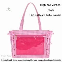Japanese Sweet Women Ribbon Ita Bag Cute Lolita Girl Transparent Handbags Fashion Large Capacity Tote Bag Aesthetic Shoulder Bag