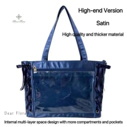 Japanese Sweet Women Ribbon Ita Bag Cute Lolita Girl Transparent Handbags Fashion Large Capacity Tote Bag Aesthetic Shoulder Bag