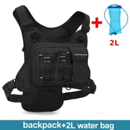 Multi-functional Chest Pack Tactical Vest for Men Hydration Backpack with Gear Holder Running Bag for Marathon Cycling Trekking