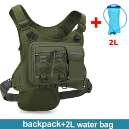 Multi-functional Chest Pack Tactical Vest for Men Hydration Backpack with Gear Holder Running Bag for Marathon Cycling Trekking